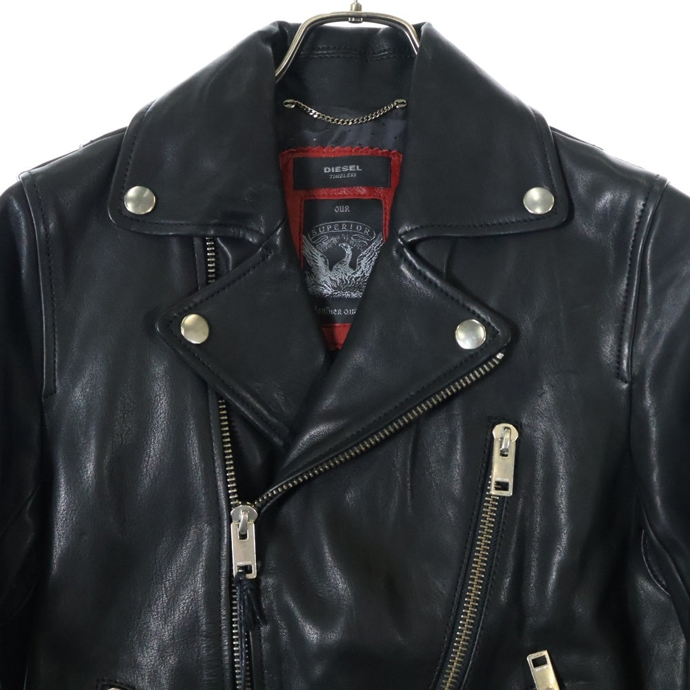 DIESEL(ディーゼル) L-GIBSON-1 JACKET ギブソン シープスキン ダブル ライダースジャケット ブラック 00SIYP