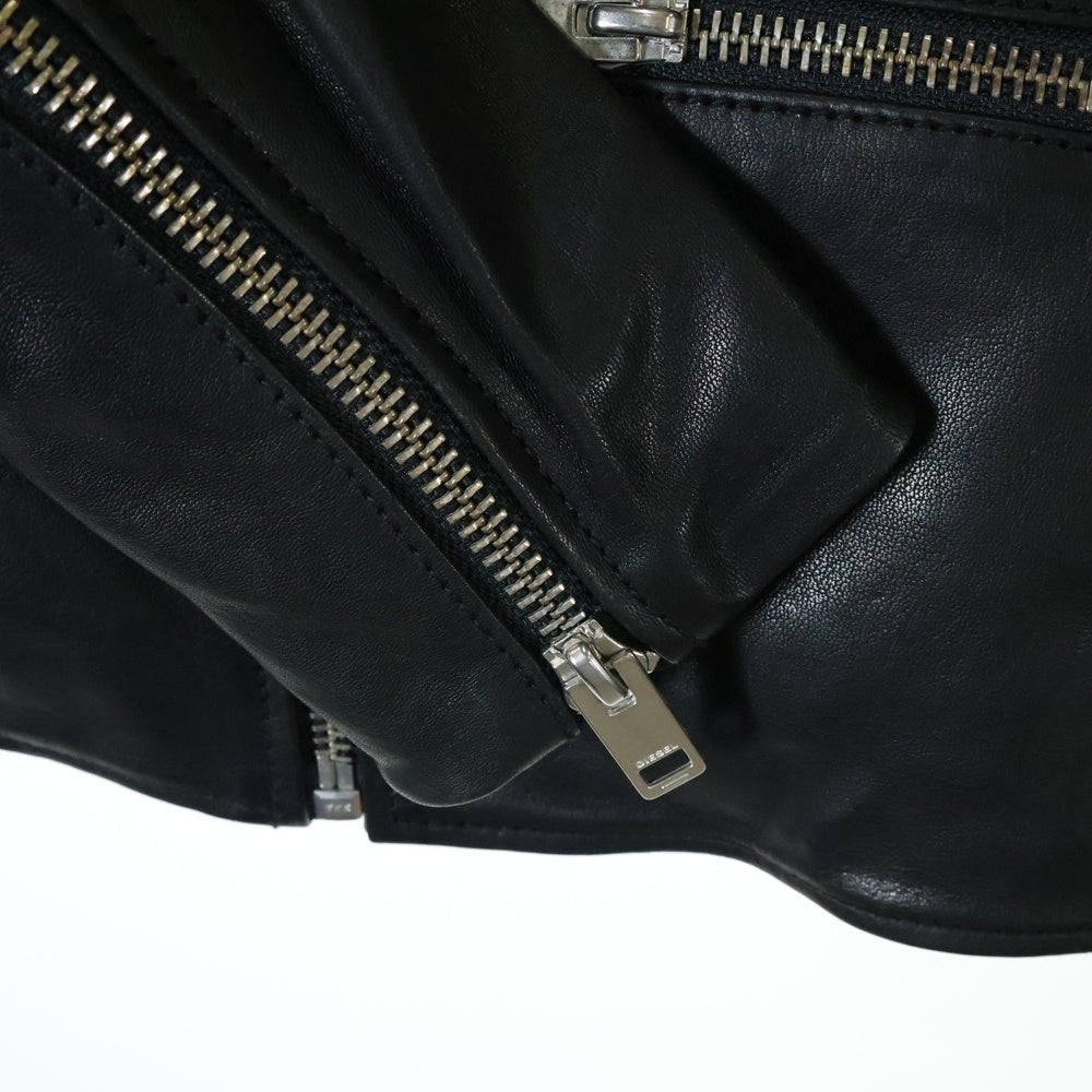 DIESEL(ディーゼル) L-GIBSON-1 JACKET ギブソン シープスキン ダブル ライダースジャケット ブラック 00SIYP