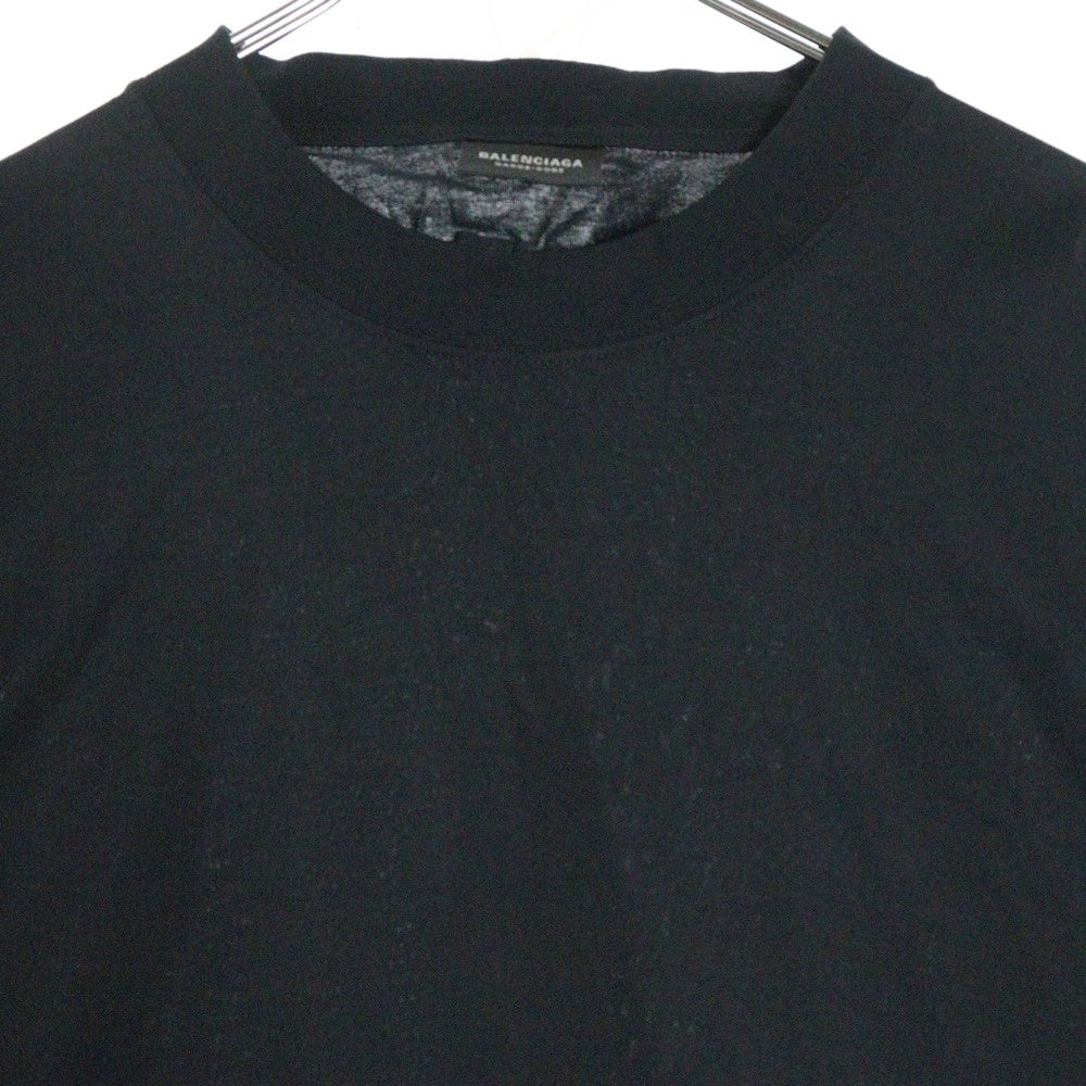 BALENCIAGA(バレンシアガ) オーバーサイズ コットン モックネック カットソー 半袖Tシャツ ブラック 724509 TNVL8