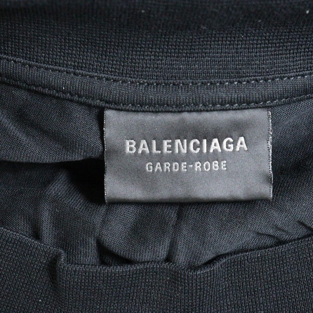 BALENCIAGA(バレンシアガ) オーバーサイズ コットン モックネック カットソー 半袖Tシャツ ブラック 724509 TNVL8