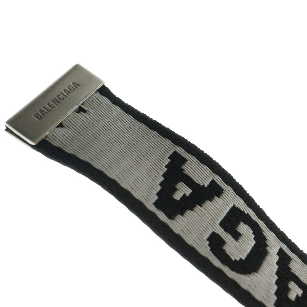 BALENCIAGA(バレンシアガ) D RING BELT Dカン ジャガードロゴ ウェビングテープ ベルト ブラック 40 794485 2AA5W