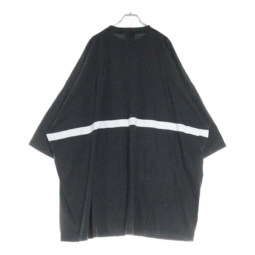 BALENCIAGA(バレンシアガ) 22AW 360 TUBULAR OVERSIZED TSHIRT チュビュラー オーバーサイズ ダメージ加工 モックネック カットソー 半袖Tシャツ ブラック 103MT-1628