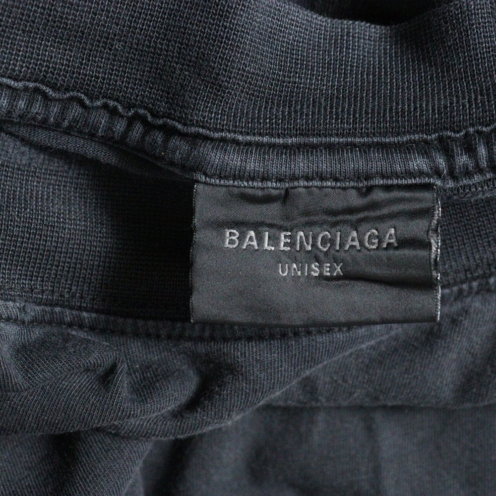 BALENCIAGA(バレンシアガ) 22AW 360 TUBULAR OVERSIZED TSHIRT チュビュラー オーバーサイズ ダメージ加工 モックネック カットソー 半袖Tシャツ ブラック 103MT-1628