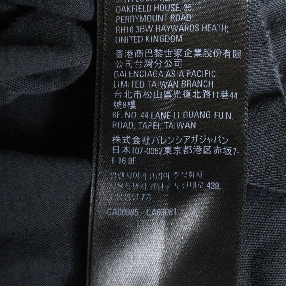 BALENCIAGA(バレンシアガ) 22AW 360 TUBULAR OVERSIZED TSHIRT チュビュラー オーバーサイズ ダメージ加工 モックネック カットソー 半袖Tシャツ ブラック 103MT-1628
