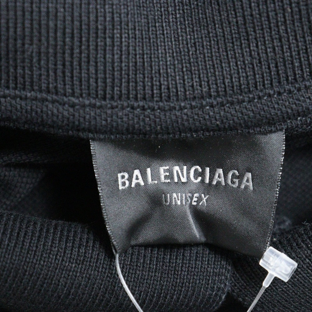 BALENCIAGA(バレンシアガ) 24SS BBロゴ刺繍 オーバーサイズ 半袖ポロシャツ ブラック 791001 TQVM7