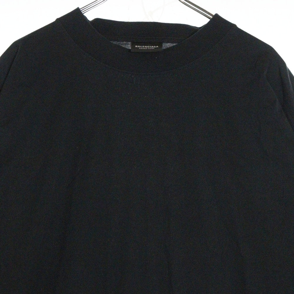 BALENCIAGA(バレンシアガ) オーバーサイズ コットン モックネック カットソー 半袖Tシャツ ブラック 724509 TNVL8