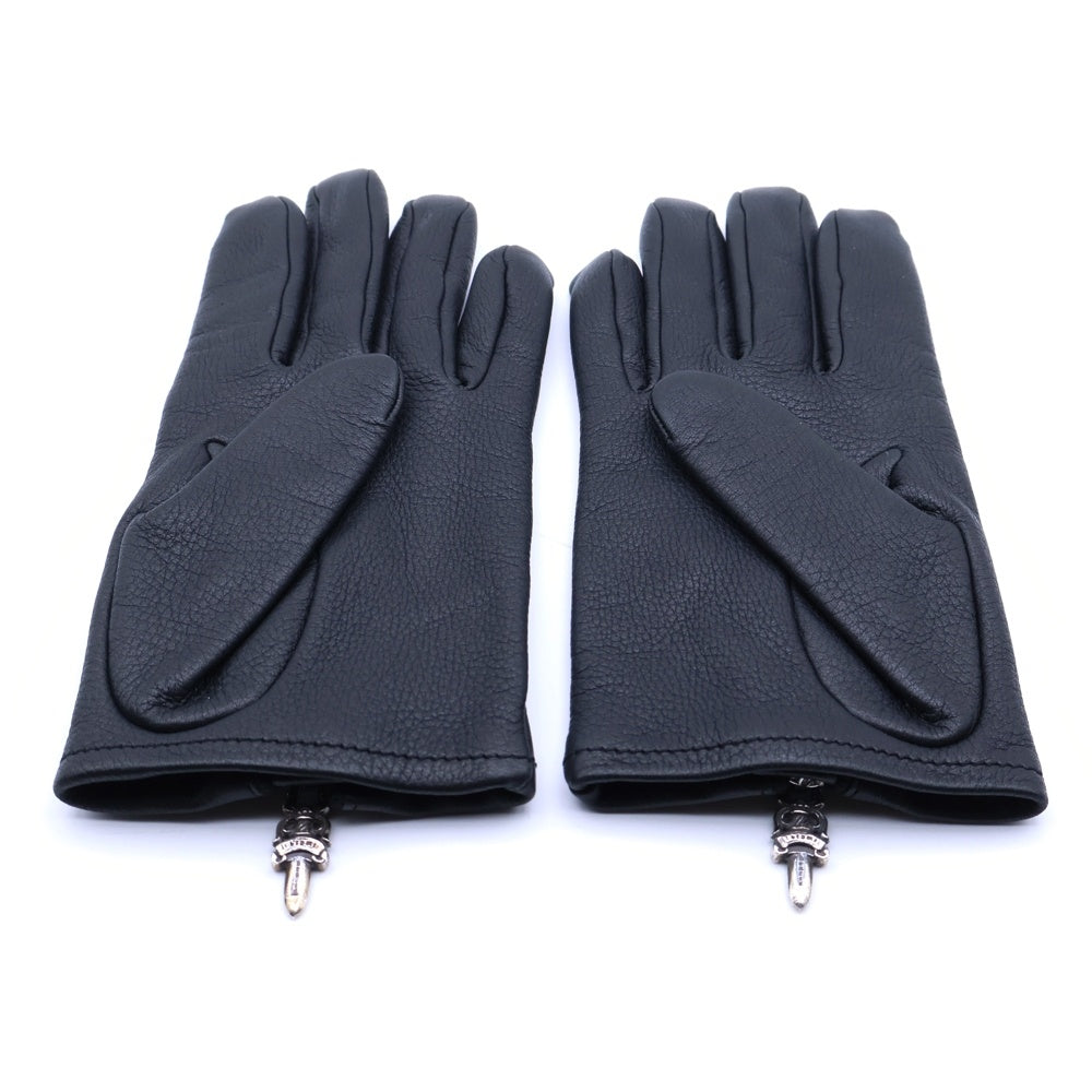 CHROME HEARTS(クロムハーツ) DGR ZIP GROVE ダガージップ レザーグローブ ブラック