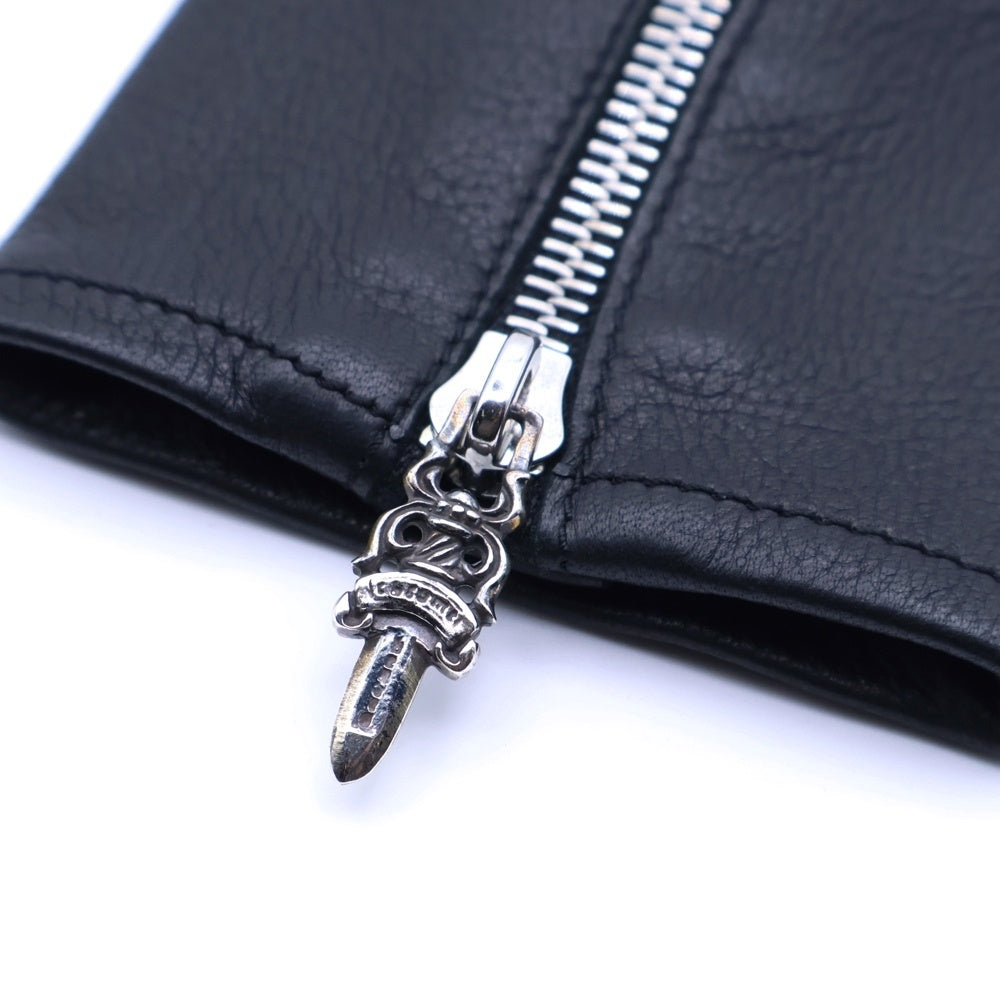 CHROME HEARTS(クロムハーツ) DGR ZIP GROVE ダガージップ レザーグローブ ブラック