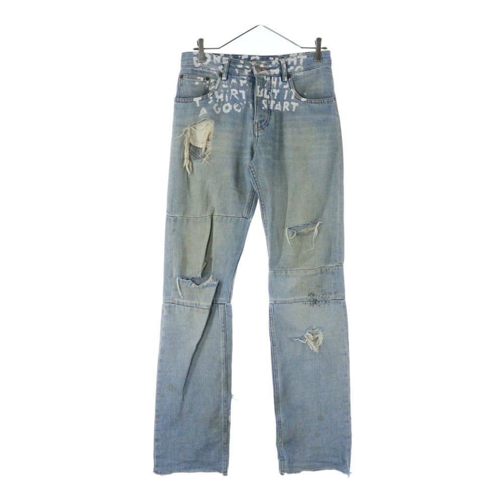 MM6 Maison Margiela(エムエムシックスメゾンマルジェラ) 19SS AIDS PRINT DENIM TROUSER エイズプリント デニムトラウザー パンツ インディゴ S62LB0014 S30460