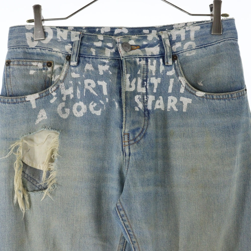 MM6 Maison Margiela(エムエムシックスメゾンマルジェラ) 19SS AIDS PRINT DENIM TROUSER エイズプリント デニムトラウザー パンツ インディゴ S62LB0014 S30460