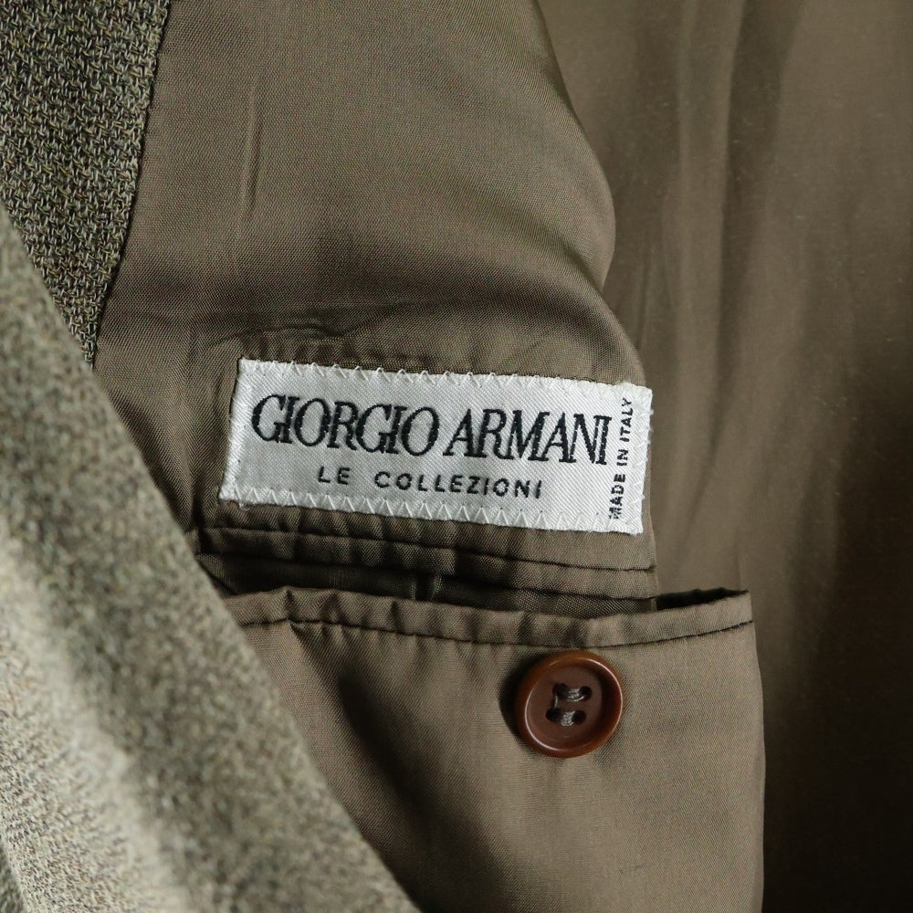 GIORGIO ARMANI(ジョルジオアルマーニ) イタリア製 ウール混 セットアップ ダブルテーラードジャケット テーパードパンツ カーキ
