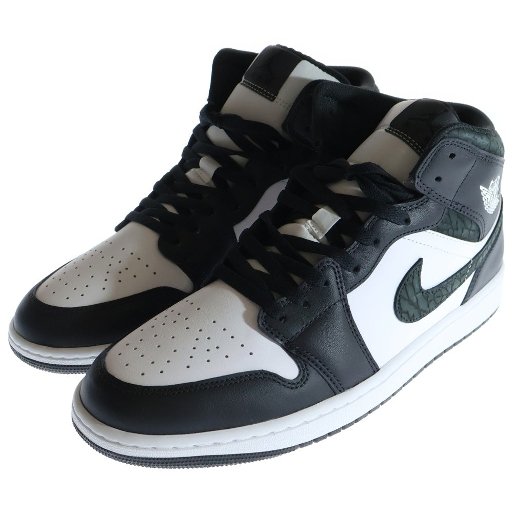 NIKE(ナイキ) AIR JORDAN 1 MID Panda Elephant/Safari エアジョーダン 1 パンダ サファリ ミッドカットスニーカー ブラック/ホワイト US12/30cm FB9911-001