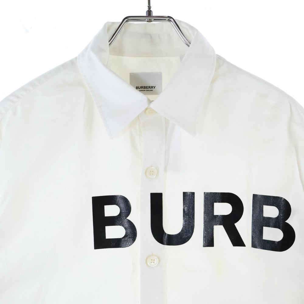 BURBERRY(バーバリー) ホースフェリー ロゴプリント レギュラーカラー 長袖シャツ ホワイト/ブラック 8023776