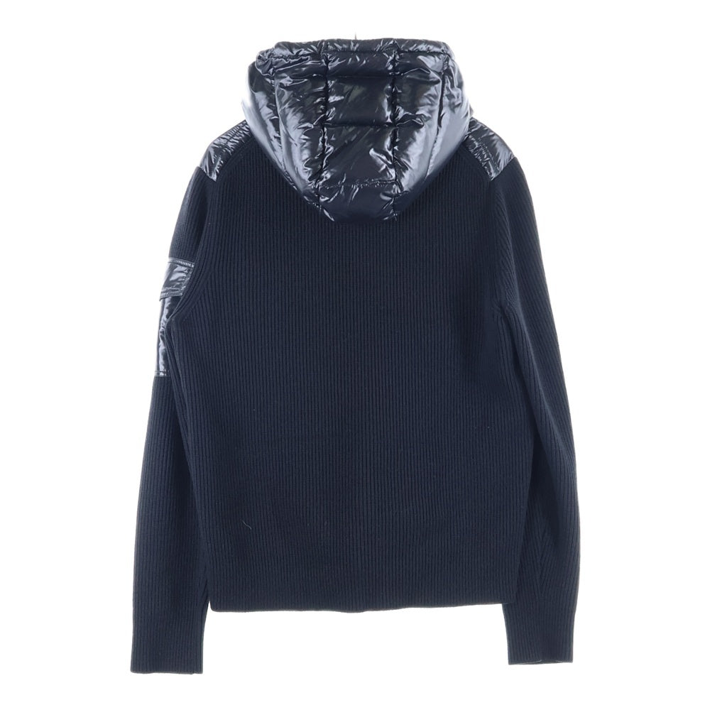 MONCLER(モンクレール) 19AW MAGLIONE TORICOT CARDIGAN マグリオントリコットカーディガン ニット切替 フーデット ダウンジャケット ブラック E20919416200 9699Z