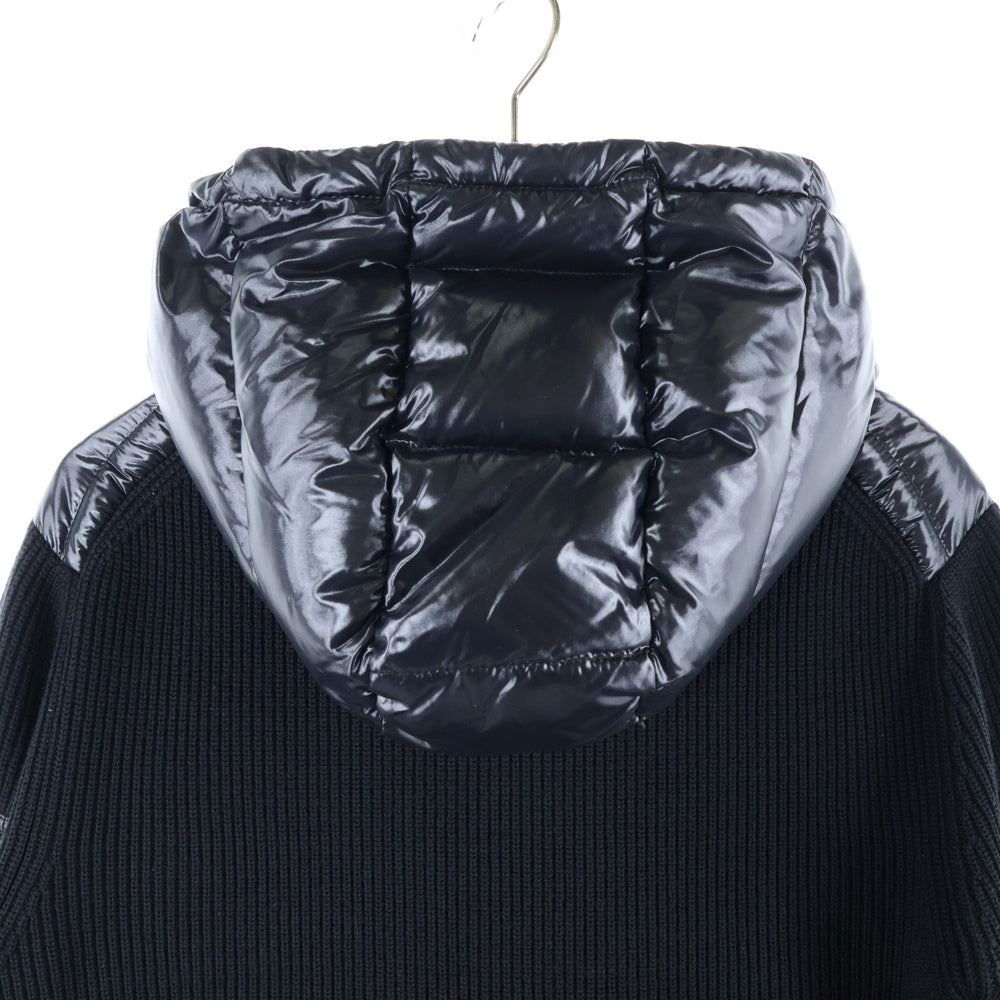 MONCLER(モンクレール) 19AW MAGLIONE TORICOT CARDIGAN マグリオントリコットカーディガン ニット切替 フーデット ダウンジャケット ブラック E20919416200 9699Z