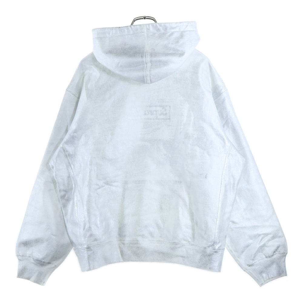 SUPREME(シュプリーム) × MM6 Maison Margiela Foil Box Logo Hooded Sweatshirt エムエムシックス メゾンマルジェラ フォイルボックスロゴ スウェット プルオーバーパーカー シルバー