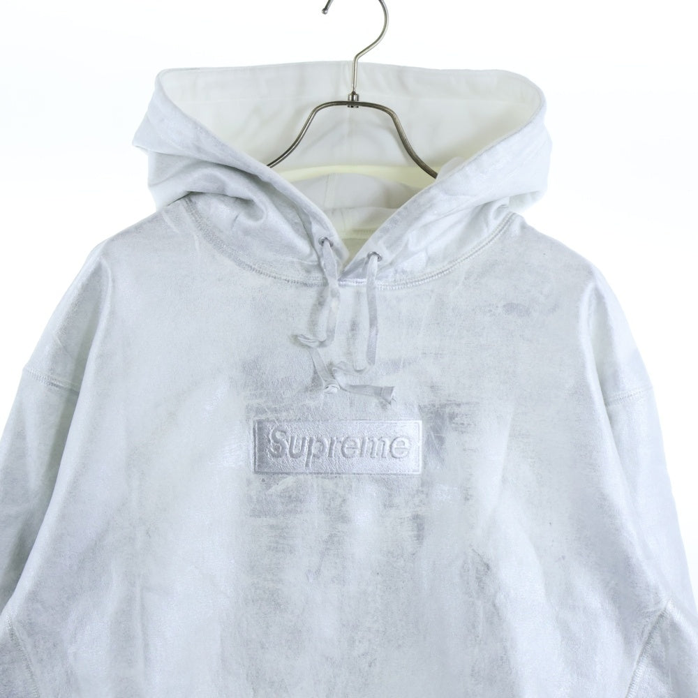 SUPREME(シュプリーム) × MM6 Maison Margiela Foil Box Logo Hooded Sweatshirt エムエムシックス メゾンマルジェラ フォイルボックスロゴ スウェット プルオーバーパーカー シルバー