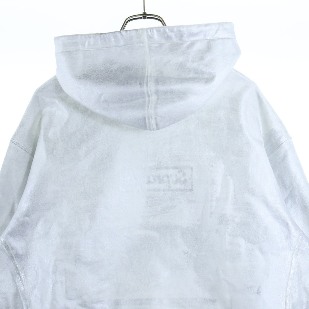 SUPREME(シュプリーム) × MM6 Maison Margiela Foil Box Logo Hooded Sweatshirt エムエムシックス メゾンマルジェラ フォイルボックスロゴ スウェット プルオーバーパーカー シルバー