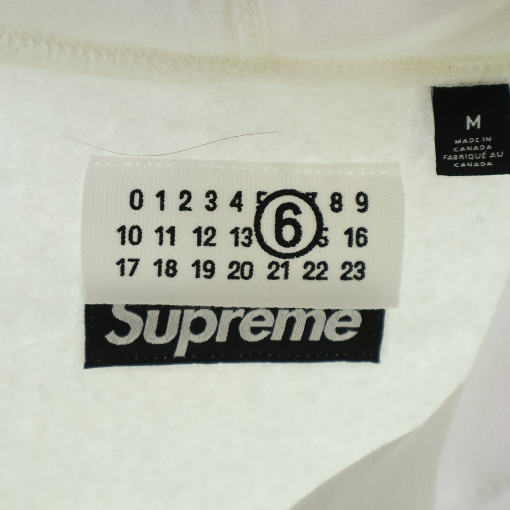 SUPREME(シュプリーム) × MM6 Maison Margiela Foil Box Logo Hooded Sweatshirt エムエムシックス メゾンマルジェラ フォイルボックスロゴ スウェット プルオーバーパーカー シルバー