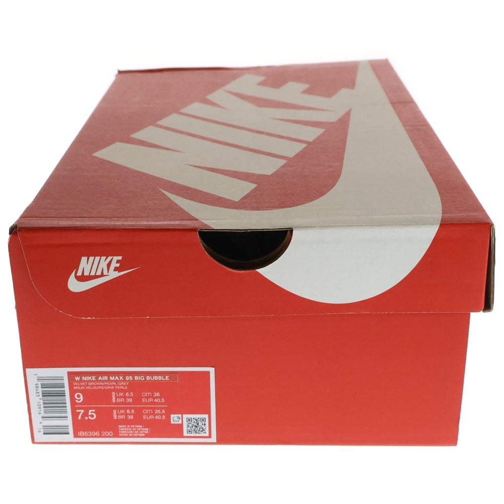 NIKE(ナイキ) WMNS AIR MAX 95 Big Bubble Velvet Brown ウィメンズ エアマックス 95 ビッグバブル ローカットスニーカー グレー/ブラウン US9/26cm IB6396-200