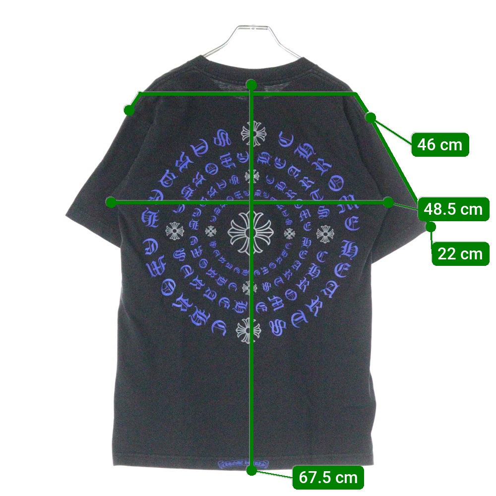 CHROME HEARTS(クロムハーツ) サークル CHプラス 両面プリント クルーネック カットソー 半袖Tシャツ ブラック