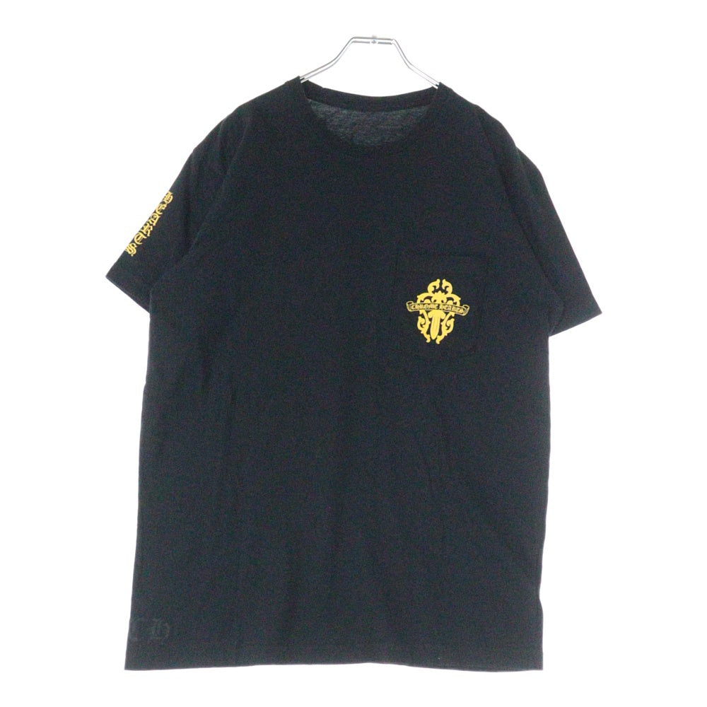 CHROME HEARTS(クロムハーツ) VINE DGR LS TEE ヴァインダガー ポケット クルーネック半袖Tシャツ カットソー ブラック/イエロー