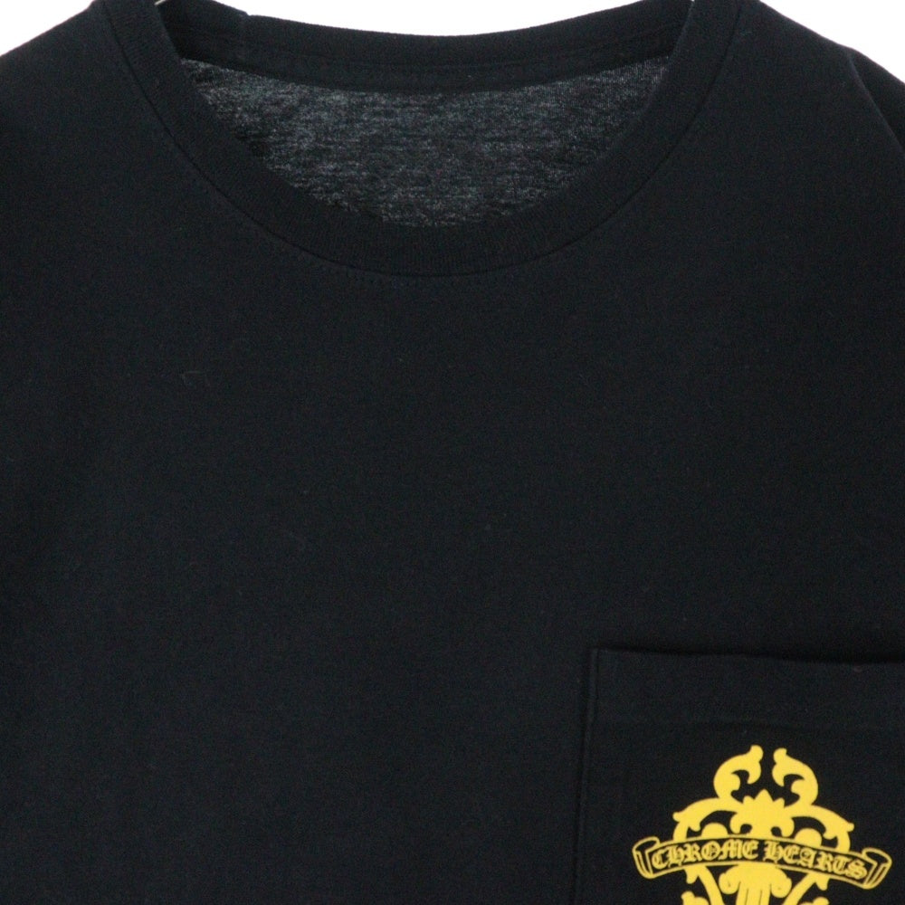 CHROME HEARTS(クロムハーツ) VINE DGR LS TEE ヴァインダガー ポケット クルーネック半袖Tシャツ カットソー ブラック/イエロー
