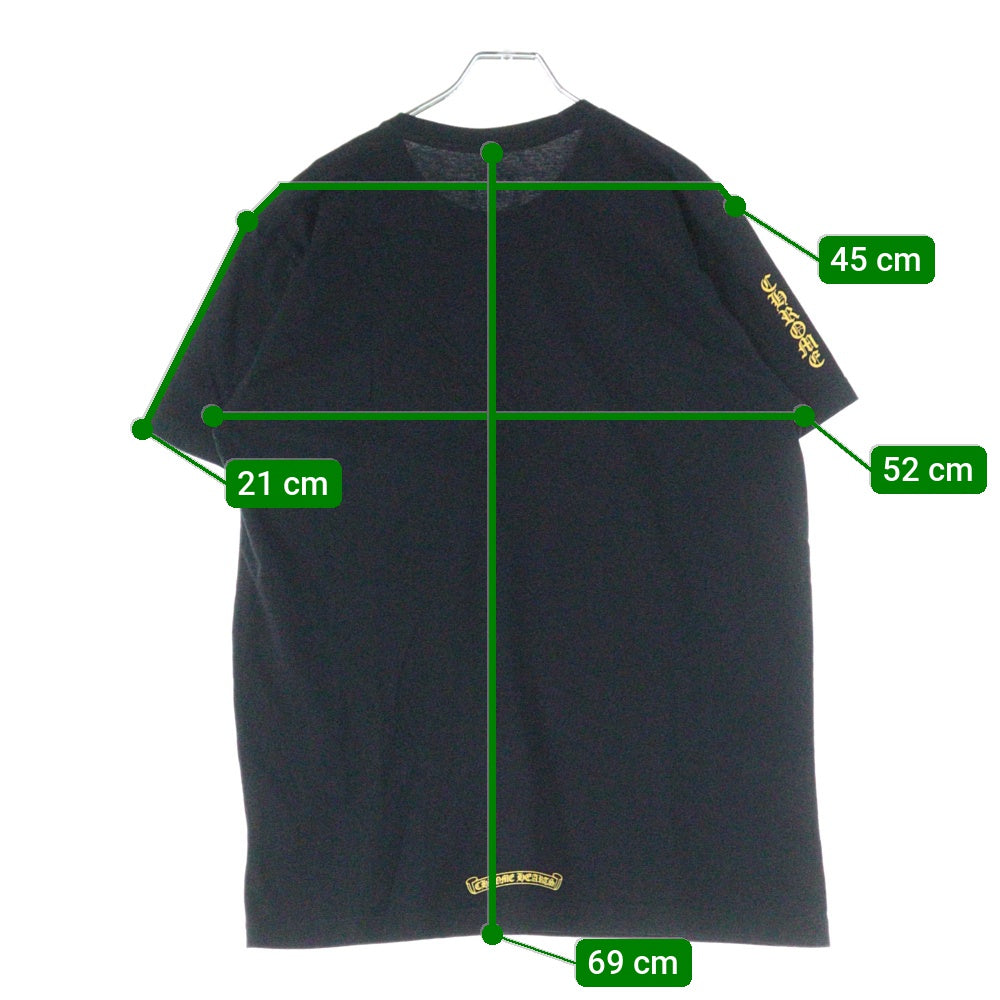 CHROME HEARTS(クロムハーツ) VINE DGR LS TEE ヴァインダガー ポケット クルーネック半袖Tシャツ カットソー ブラック/イエロー