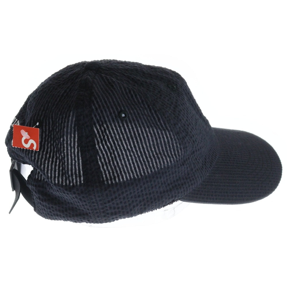 SUPREME(シュプリーム) 24SS Seersucker S Logo 6-Panel シアサッカー エス ロゴ 6 パネルキャップ 帽子 ネイビー