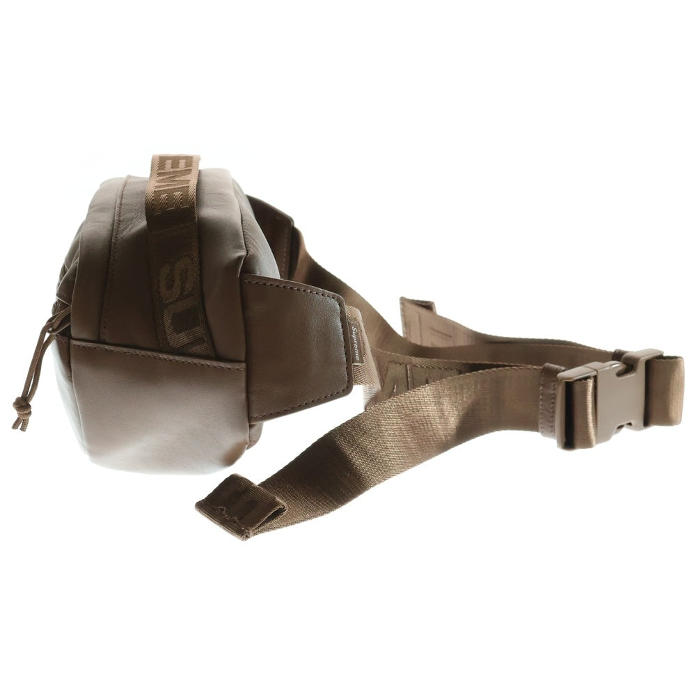 SUPREME(シュプリーム) 24AW Leather Waist Bag レザー ウエストバッグ クロスボディ ショルダーバッグ ブラウン
