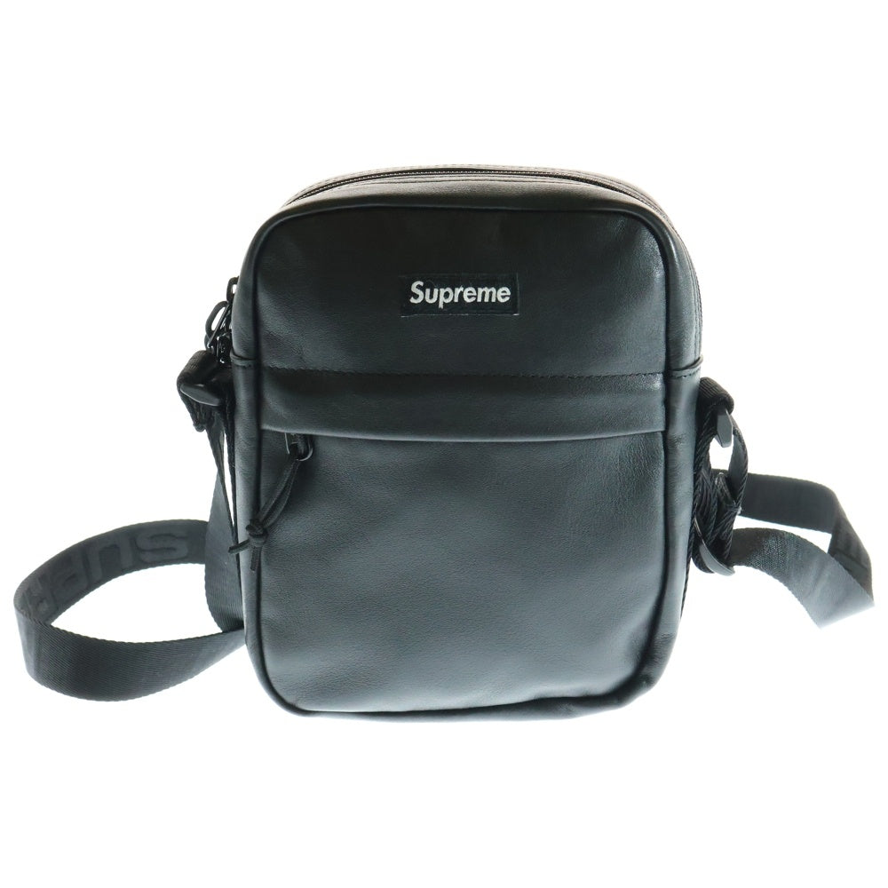 SUPREME(シュプリーム) 24AW Leather Shoulder Bag レザーショルダーバッグ ブラック