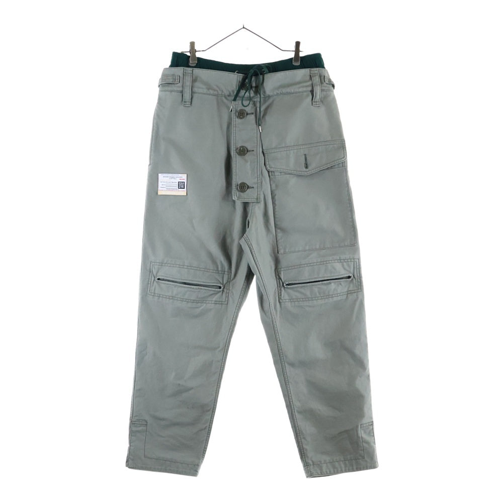MAISON MIHARAYASUHIRO(メゾンミハラヤスヒロ) 22SS DOUBLE WAIST MILITARY PANTS ダブルウエスト ミリタリーパンツ グレー A08PT042