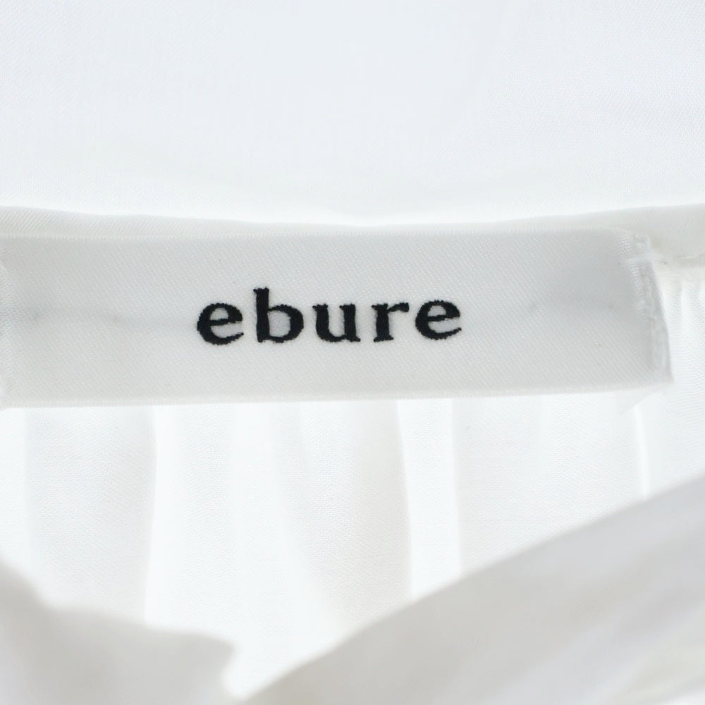 ebure(エブール) パフスリーブ ギャザー コットン ボウタイ リボン ショート 長袖 シャツ レディース ホワイト 3310700289