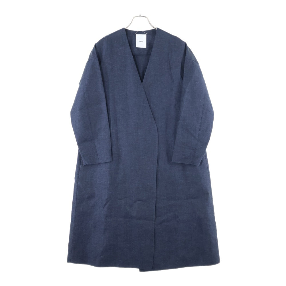 ebure(エブール) リヨセル ノーカラー フラット コート レディース