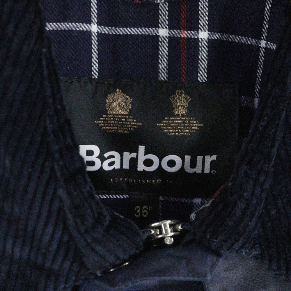 Barbour(バブアー) 24AW ANNIVERSARY TRANSPORT WAX JACKET コーデュロイ切り替え トランスポート ワックス ヒデイルジャケット ネイビー 242MWX1678