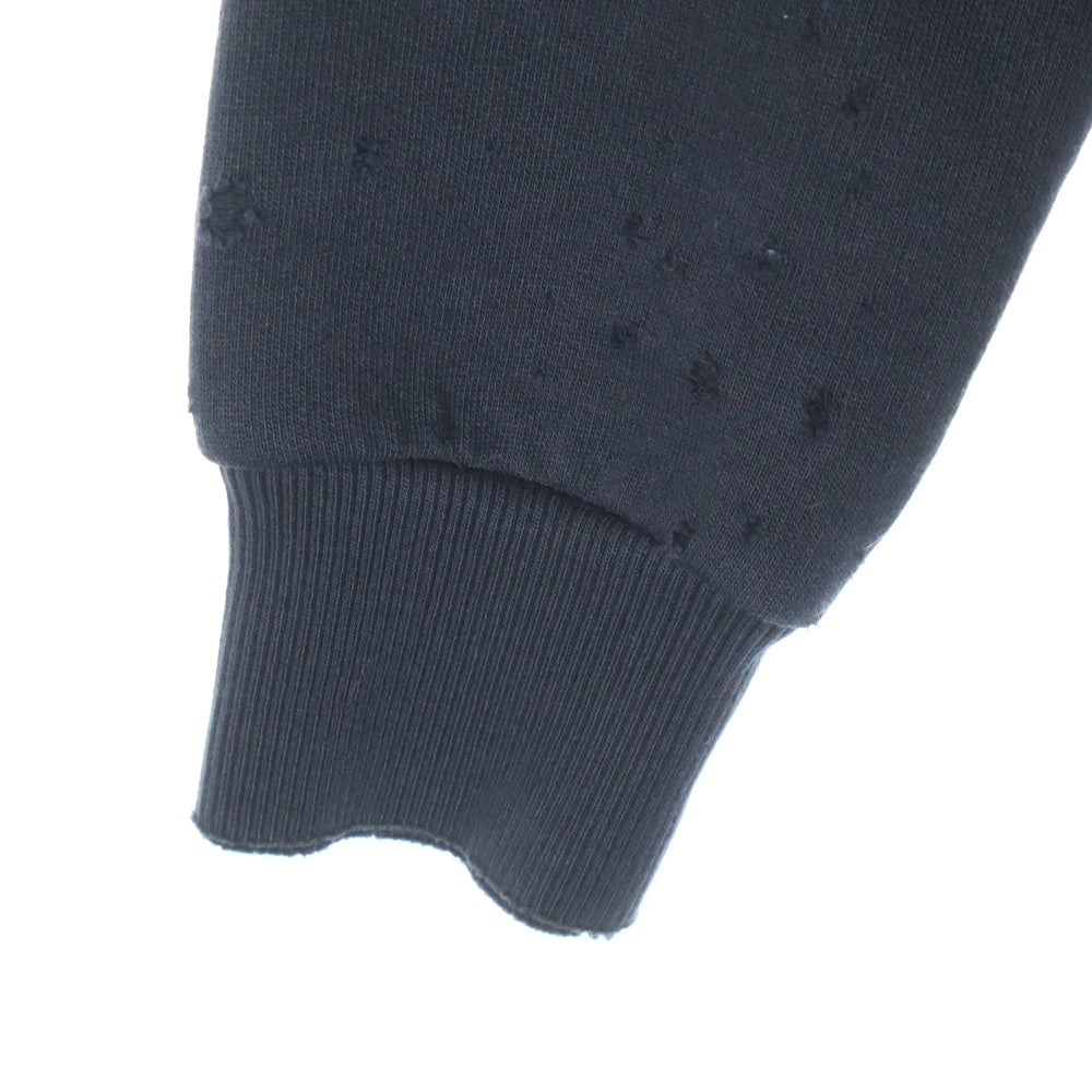 GIVENCHY(ジバンシィ) デストロイ ダメージ加工 フロントロゴ クルーネック スウェット トレーナー ブラック 16P 7705 485