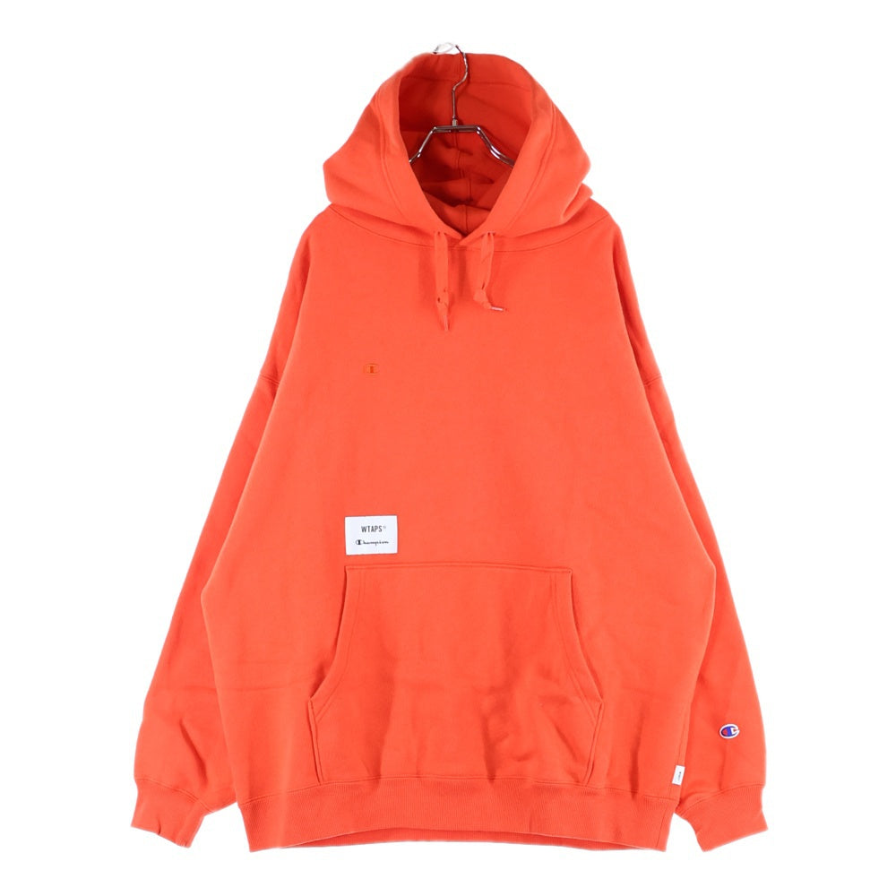 WTAPS(ダブルタップス) 23AW ×Champion ACADEMY Hooded チャンピオン アカデミーフーデッド プルオーバースウェットパーカー オレンジ 232HBCHD-CSM04S