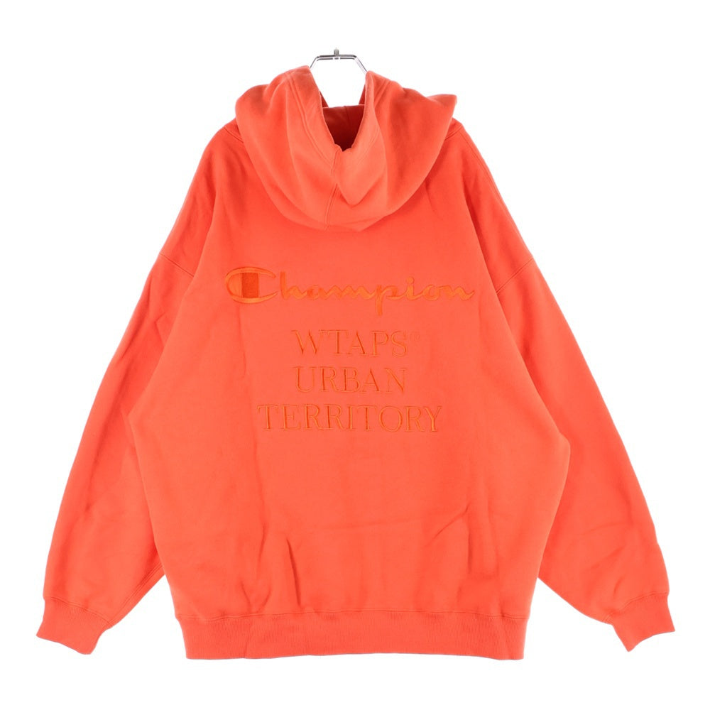 WTAPS(ダブルタップス) 23AW ×Champion ACADEMY Hooded チャンピオン アカデミーフーデッド プルオーバースウェットパーカー オレンジ 232HBCHD-CSM04S