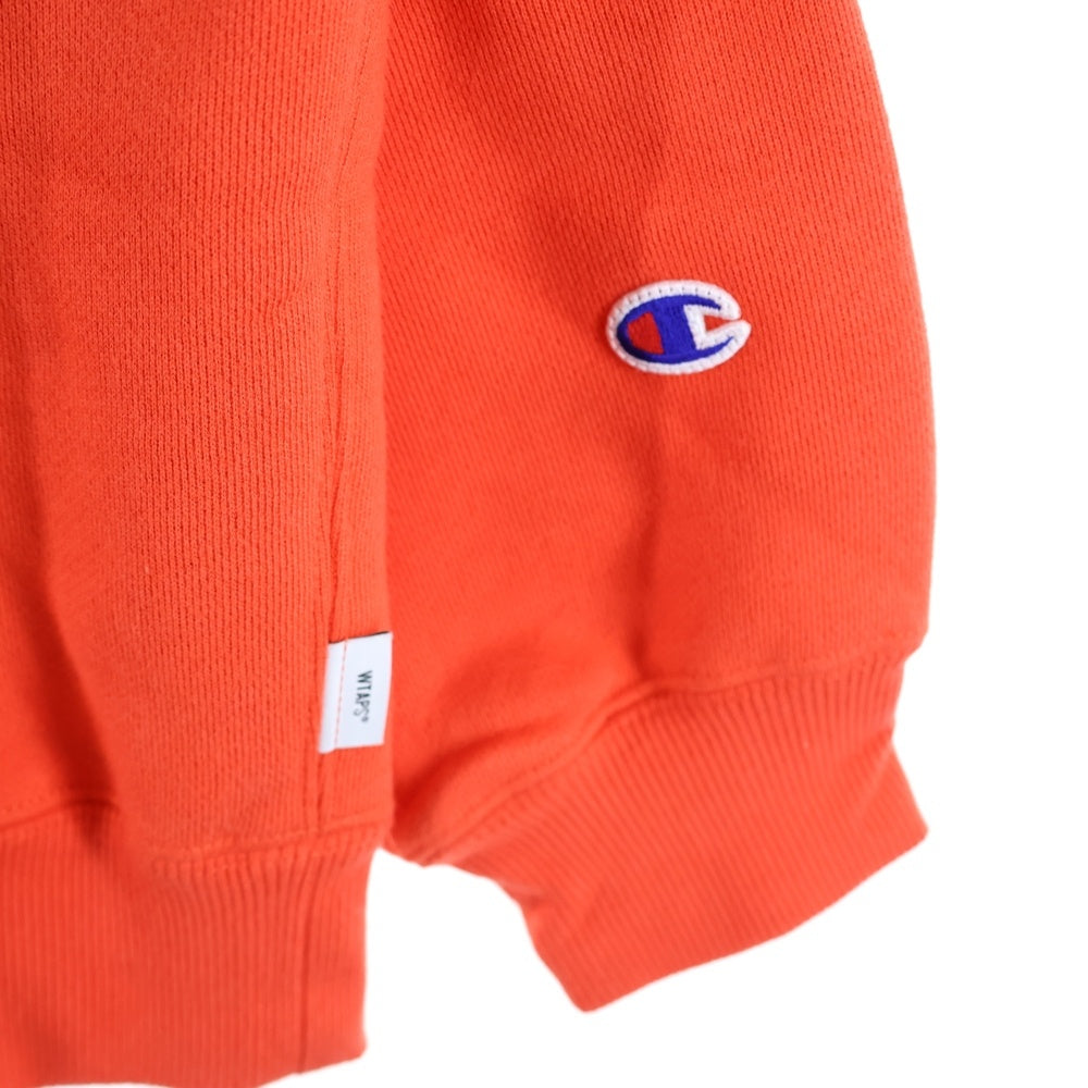 WTAPS(ダブルタップス) 23AW ×Champion ACADEMY Hooded チャンピオン アカデミーフーデッド プルオーバースウェットパーカー オレンジ 232HBCHD-CSM04S