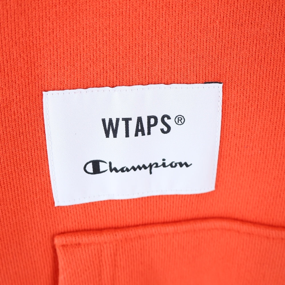 WTAPS(ダブルタップス) 23AW ×Champion ACADEMY Hooded チャンピオン アカデミーフーデッド プルオーバースウェットパーカー オレンジ 232HBCHD-CSM04S