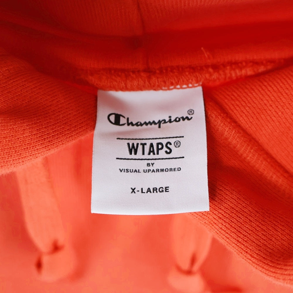 WTAPS(ダブルタップス) 23AW ×Champion ACADEMY Hooded チャンピオン アカデミーフーデッド プルオーバースウェットパーカー オレンジ 232HBCHD-CSM04S