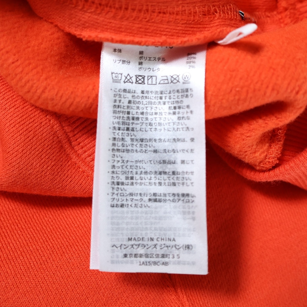 WTAPS(ダブルタップス) 23AW ×Champion ACADEMY Hooded チャンピオン アカデミーフーデッド プルオーバースウェットパーカー オレンジ 232HBCHD-CSM04S