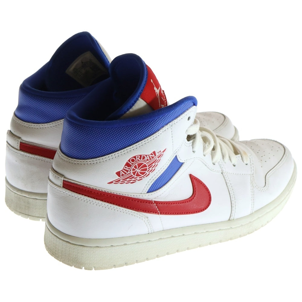 NIKE(ナイキ) WMNS AIR JORDAN1 MID ウィメンズ エアジョーダン1 ミッドカットスニーカー ホワイト/レッド US11.5/28.5cm BQ6472-164
