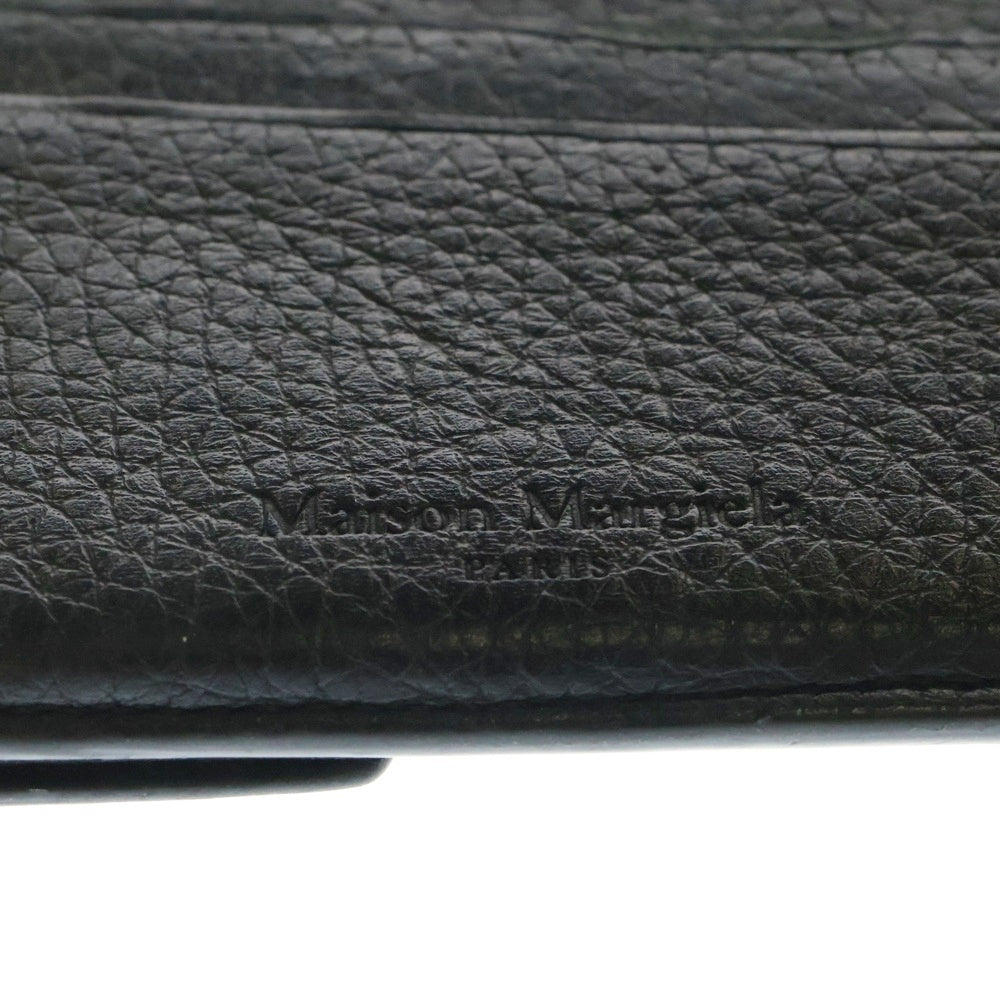 Maison Martin Margiela(メゾンマルタンマルジェラ) フォーステッチ コインケース付き レザーウォレット 二つ折り財布 ブラック