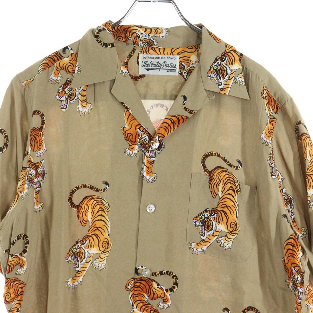 WACKO MARIA(ワコマリア) 20SS TIM LEHI HAWAIIAN SHIRTS ティムレヒ トラ柄 ハワイアン オープンカラー 半袖シャツ ブラウン