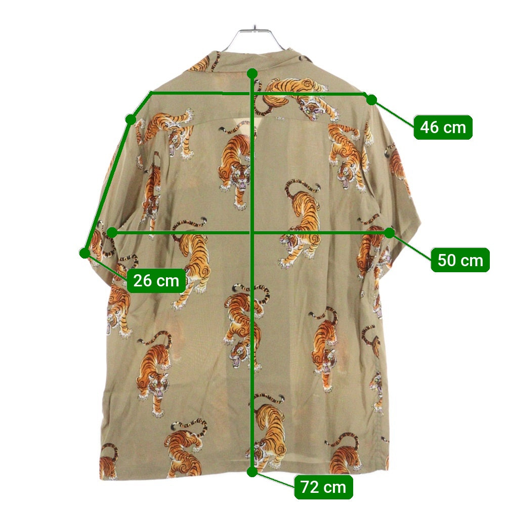 WACKO MARIA(ワコマリア) 20SS TIM LEHI HAWAIIAN SHIRTS ティムレヒ トラ柄 ハワイアン オープンカラー 半袖シャツ ブラウン