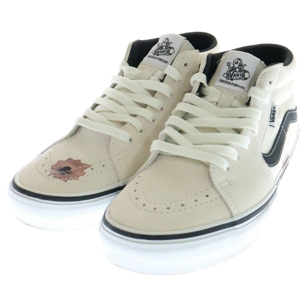 SUPREME(シュプリーム) ×Vans ×Nate lowman Skate Grosso Mid バンズ ネイトローマン スケートグロッソ ミッドカットスニーカー アイボリー US10.5/28.5cm VN0A5KS1CRM