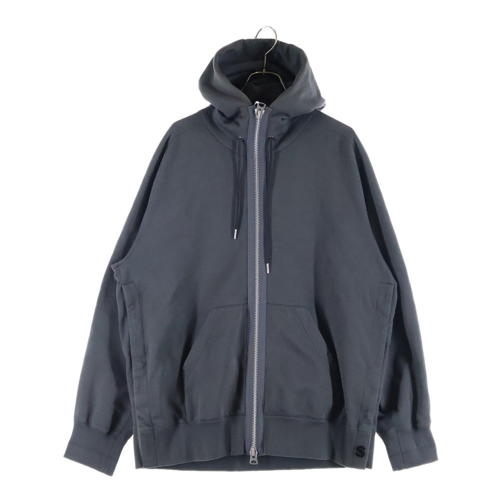 Sacai(サカイ) 24SS SWEAT JERSEY HOODIE ダブルジッパー スウェットジップアップパーカー フーディー グレー SCM-069