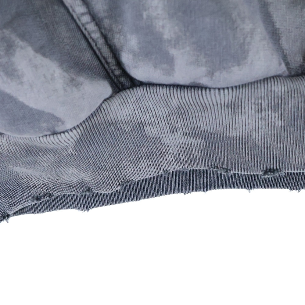 BALENCIAGA(バレンシアガ) 25SS MEDIUM FIT HOODIE 両面ロゴ刺繍 ウォッシュ加工 ミディアムフィット プルオーバースウェットパーカー フーディー グレー 767877 TRVI9