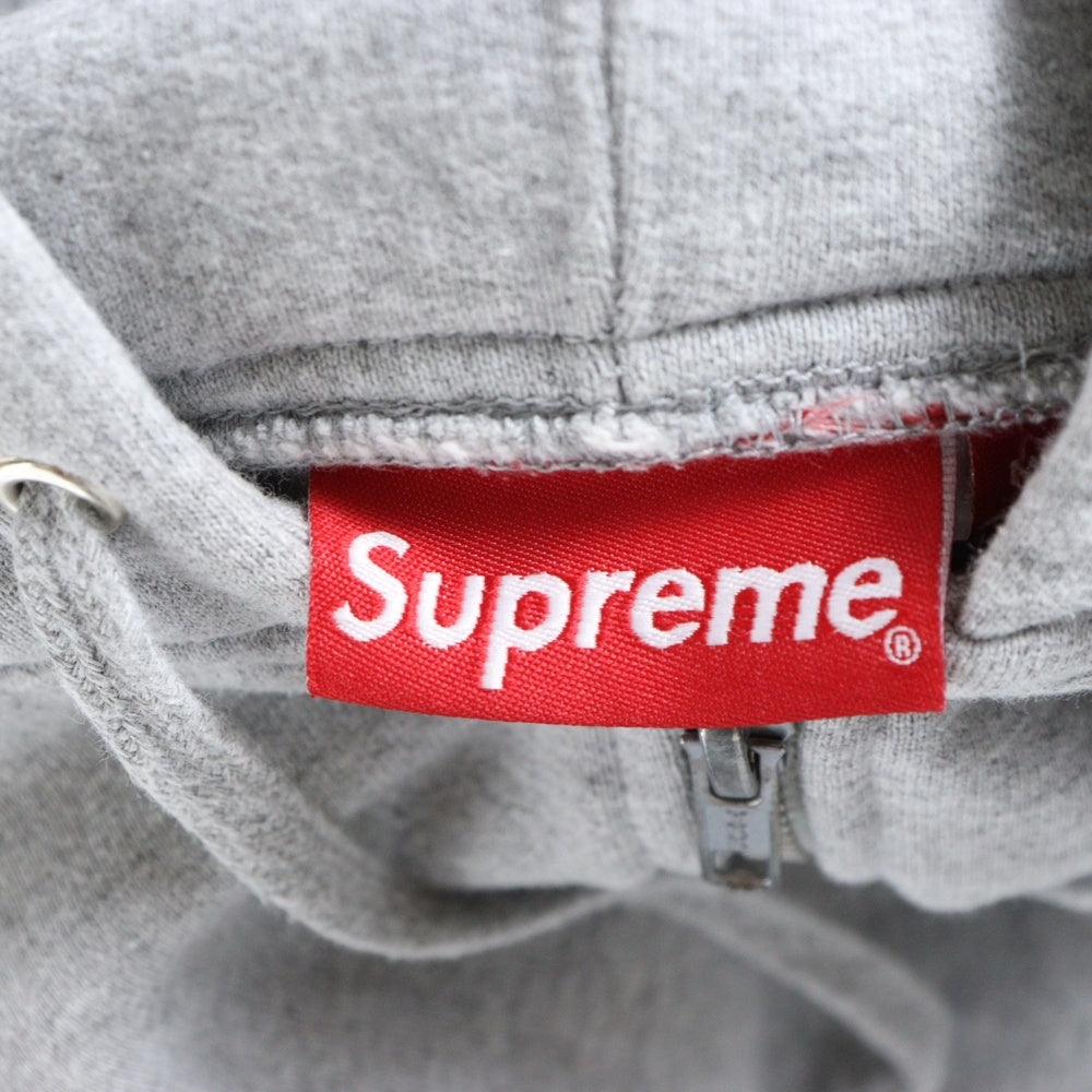 SUPREME(シュプリーム) 14AW Logo Tape Zip Up ロゴテープ スウェット ジップアップパーカー グレー